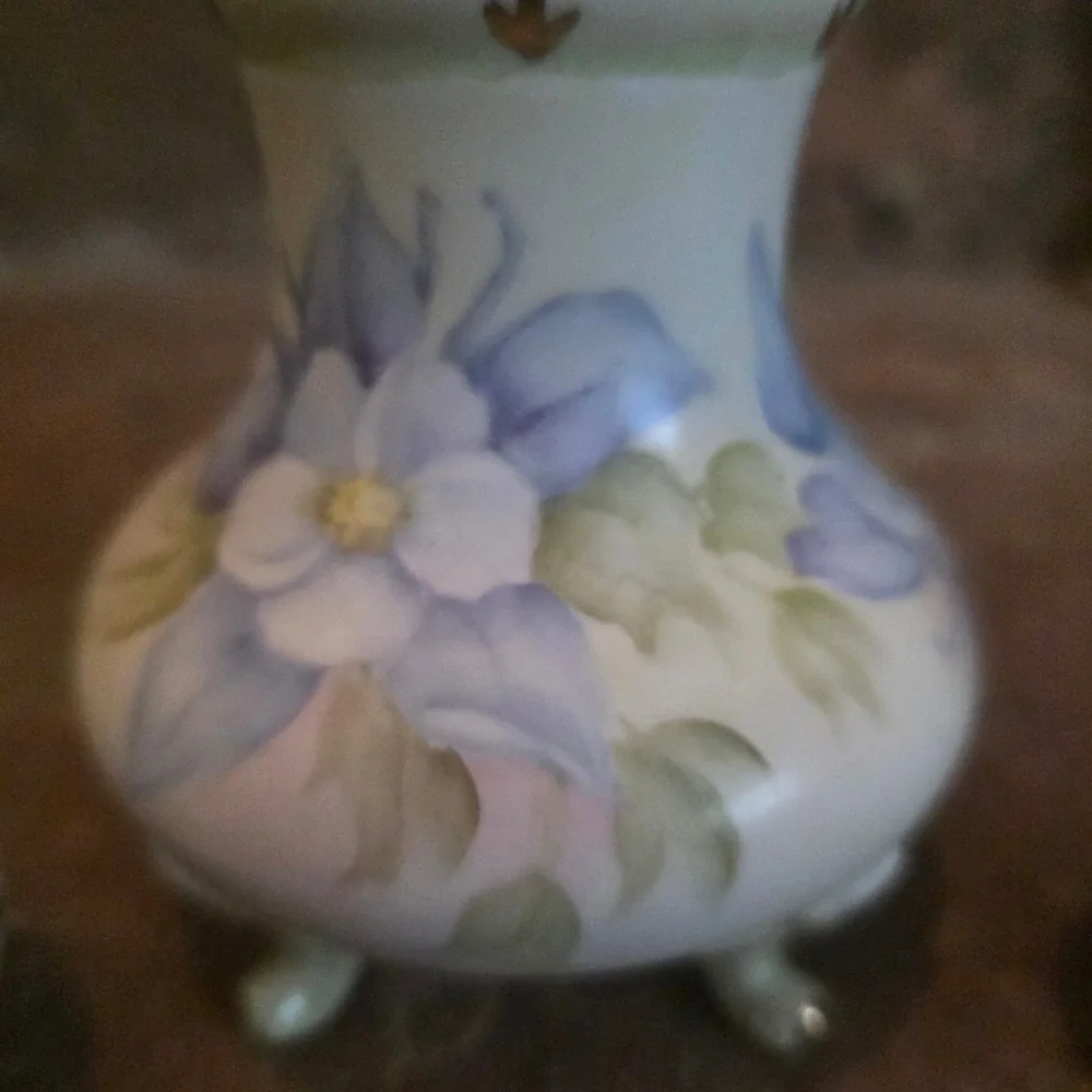 Vintage Hand Painted Japan Porcelain Sugar, Salt, Pepper Shakers Blue Floral
